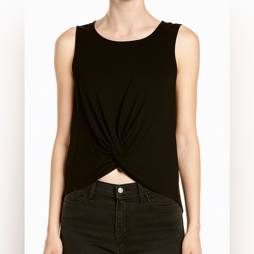 BCBGeneration Women's Front Knot Top Black Blouse